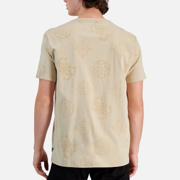 Guess Men s Relaxed-Fit Peony Logo Graphic T-Shirt Neutral Sand Size S - Picture 2 of 6
